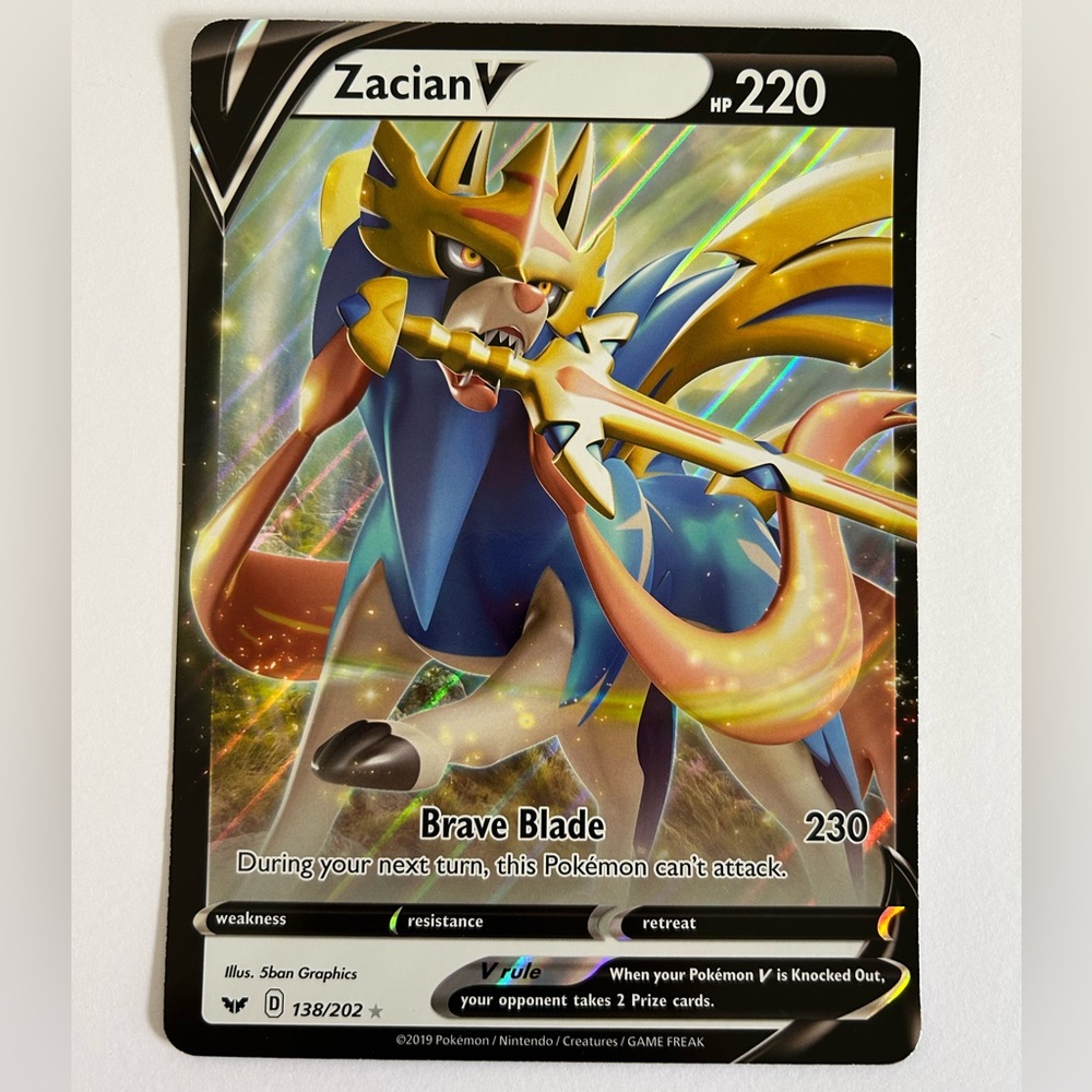 🦋 5/$25 - Zacian V 138/202 & Zoroark GX SM84 Jumbo Oversized Pokémon Cards - Picture 6 of 14